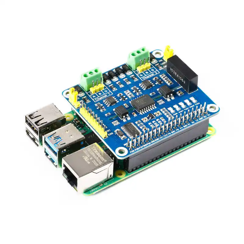 Raspberry Pi Dual Channel Isolated RS485 Expansion Board Module On-board SC16IS752/SP3485