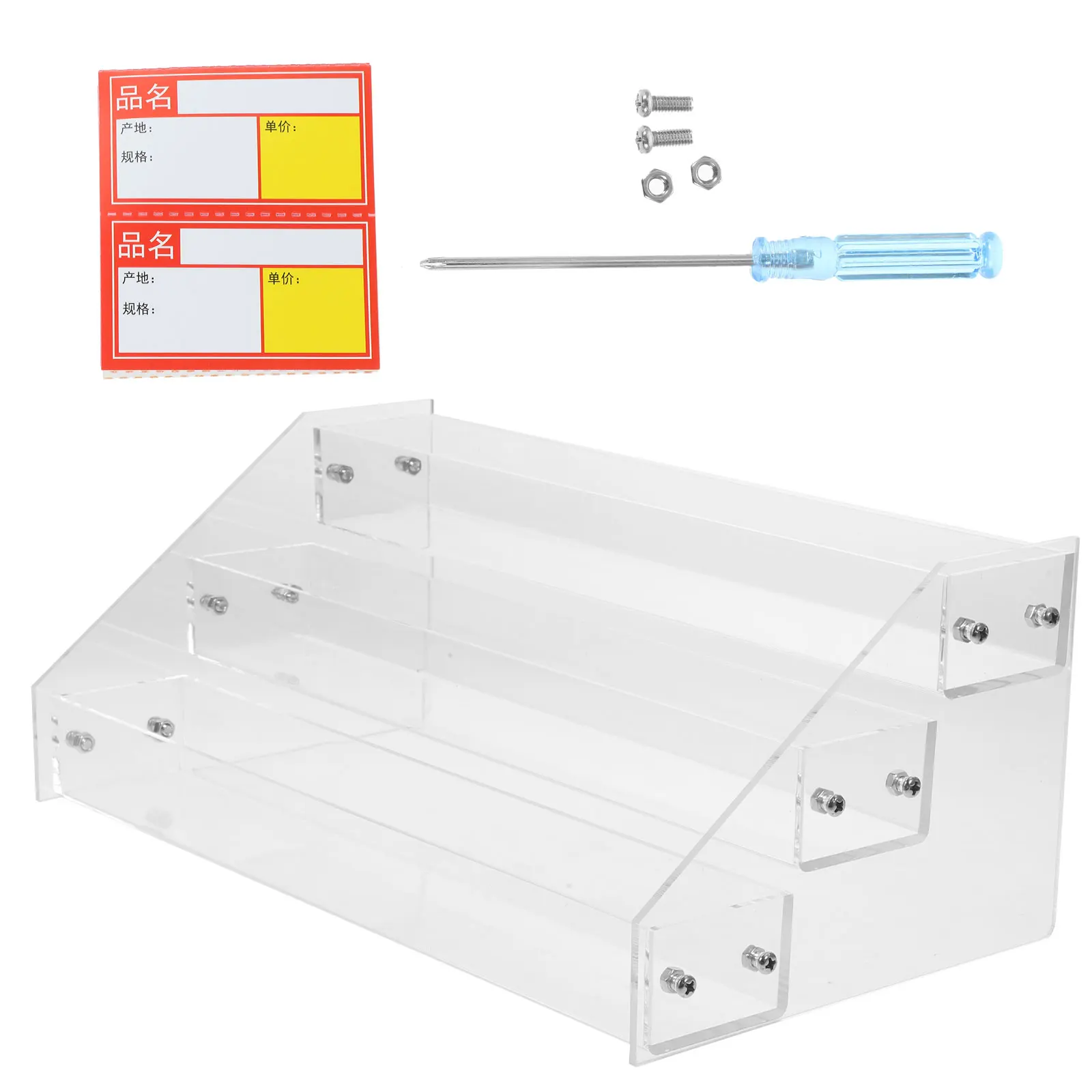 

1 set Desktop Display 3 Layers Acrylic Cigarette Holder Supermarket Storage Shelf Acrylic Shelves 500x216mm Snack Food Product