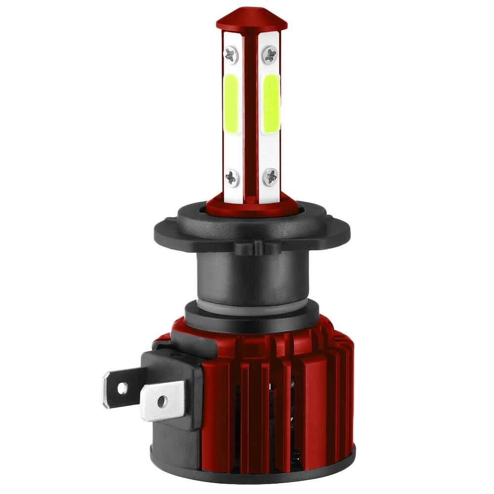 4X 4-Sides H7+H7 Combo LED Headlight Bulb Kit 8000K Blue Hi&Lo Beam 30000LM