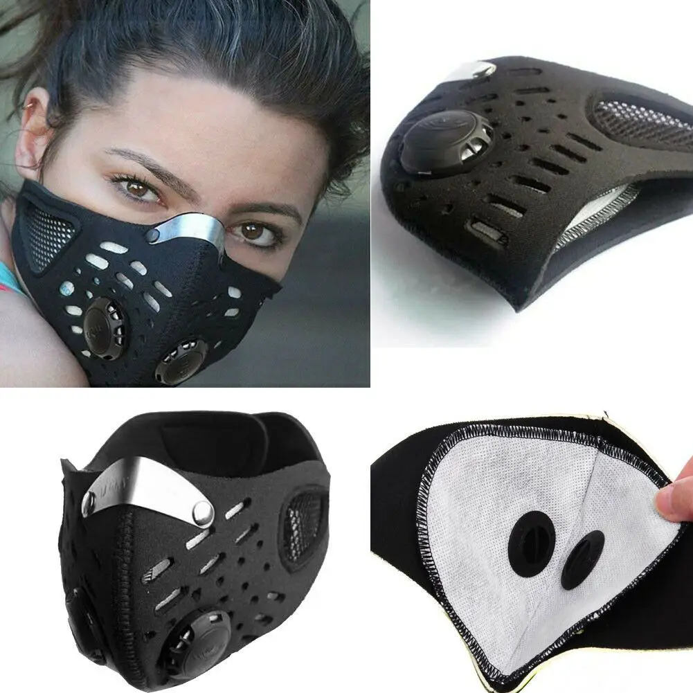Máscara facial com filtro removível, tecido respirável, adequada para ciclismo, corrida, caminhada e atividades ao ar livre