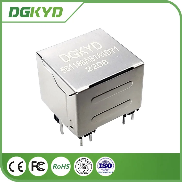 For single port, port facing up, network port socket 8P8C with light shielded connector dgkyd