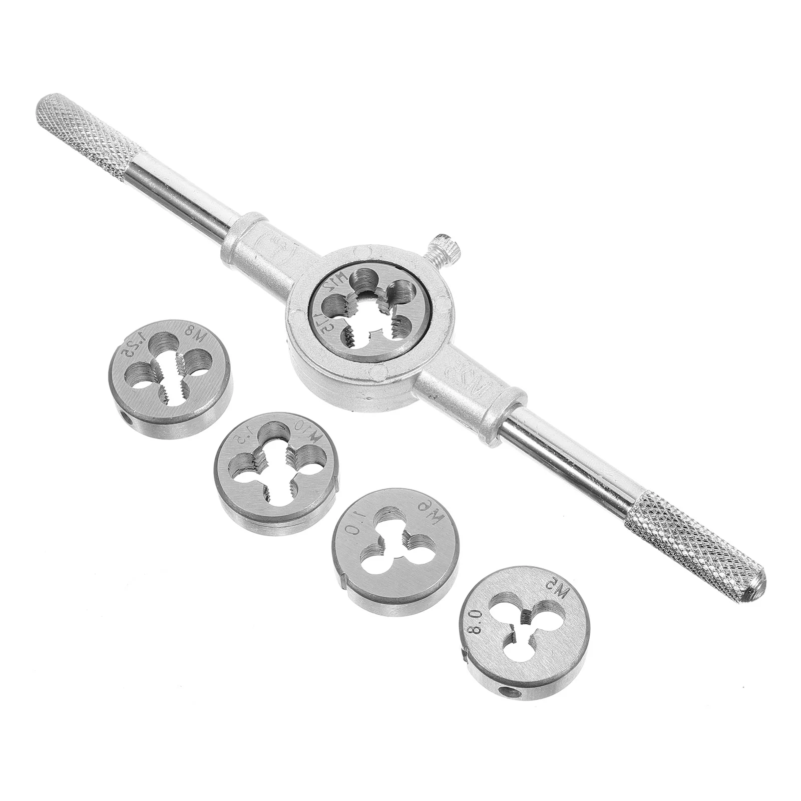 1Set Tap Die Set Stainless Steel Rethreading Tool Kit M5 M6 M8 M10 Thread Cutting Wrench Die and Tap Set Threading Tool