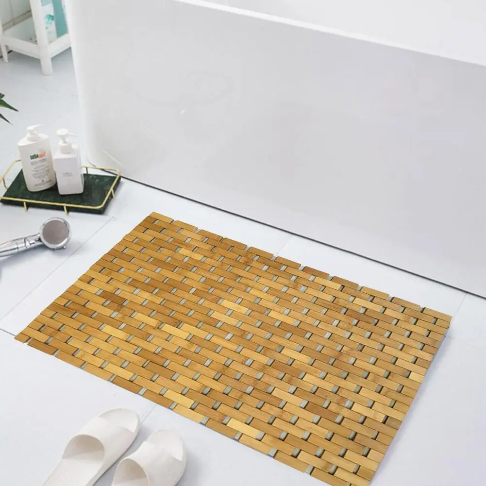 Bamboo Floor Mat Modern Wear-resistant Bamboo Bath Mat Natural Wood SPA Kitchen Shower Rug Pad Bathroom Accessories