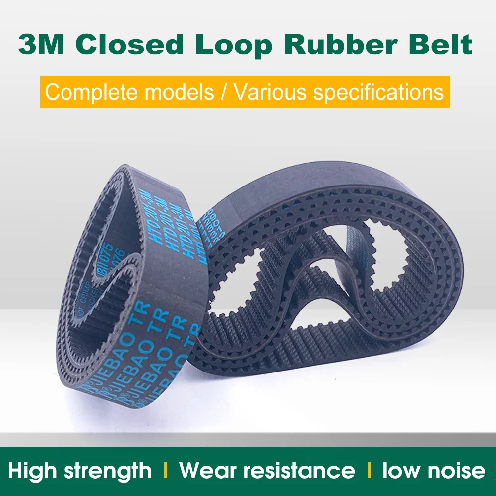 HTD 3M Timing Belt 3M Closed Loop Rubber Belt Width 6 10 15 20mm HTD3M Synchronous Belt Perimeter 258mm To 408mm 3M Rubber Belt