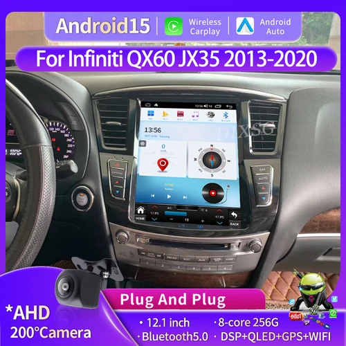 12,1 ""Android15 para Infiniti QX60 JX35 2013-2020 Radio de coche pantalla táctil Multimedia automotriz inalámbrico Carplay BT GPS 4G WIFI DS