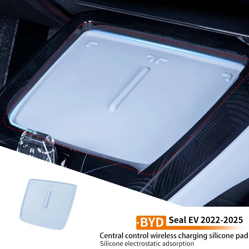 

Car Central Control Wireless Charging Silicone Pad Waterproof Protective Case Scratch Wear resistant For Byd Seal EV 2022-2025
