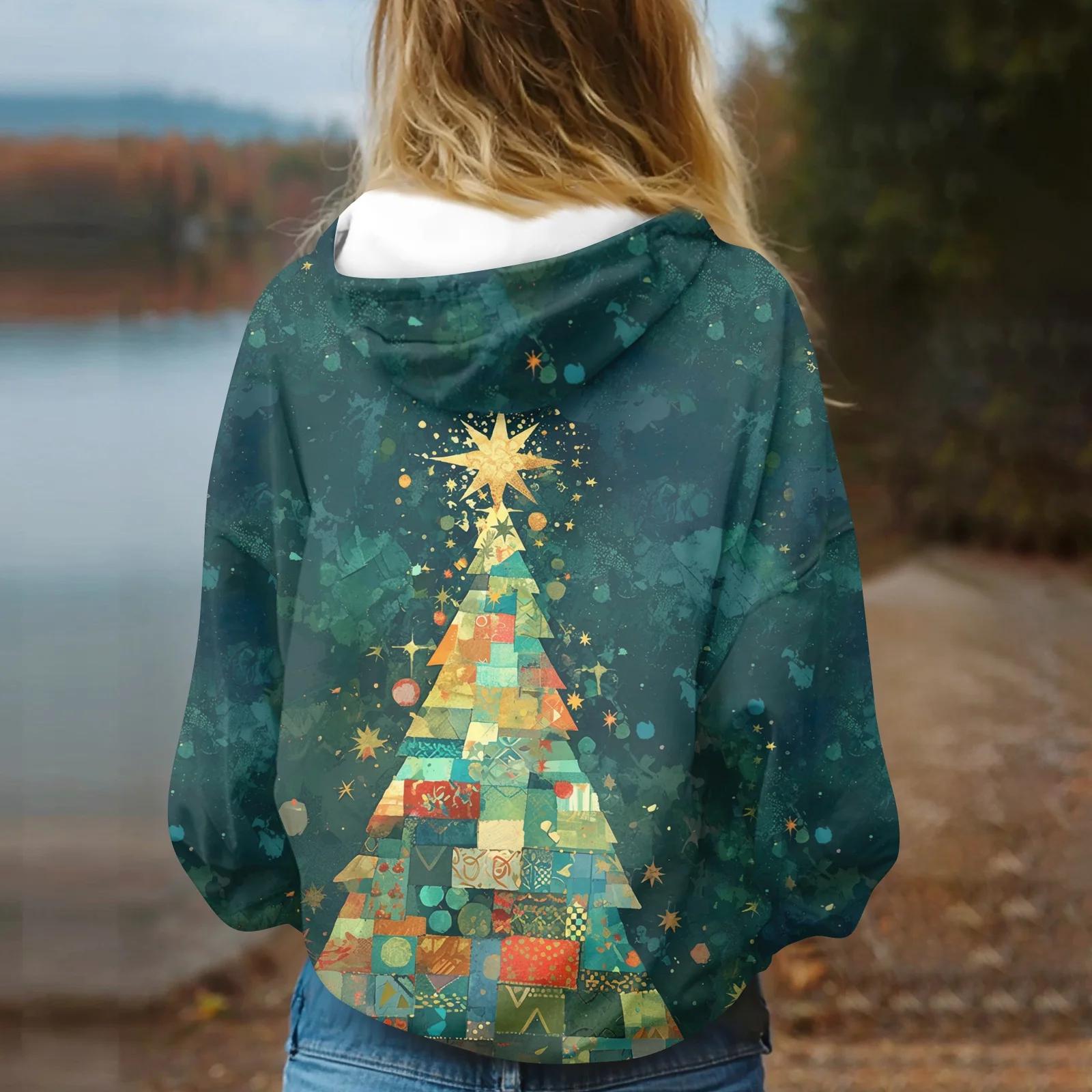 후드티 여성 여성 패션 스웨트셔츠 프린트 캐주얼 후드티 포켓 포함 여성 의류 겨울 옷 여성