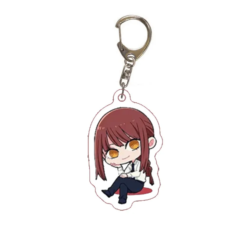 NEW Anime Keychain Cosplay Cute Denji Pochita Makima Power Beam Angel Acrylic Key Chain Pendant Keyring