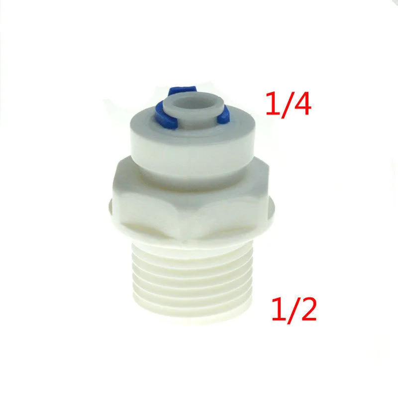 

5pcs Free shipping 1/4" OD Tube1/2" BSP Male Straight Quick Connector RO