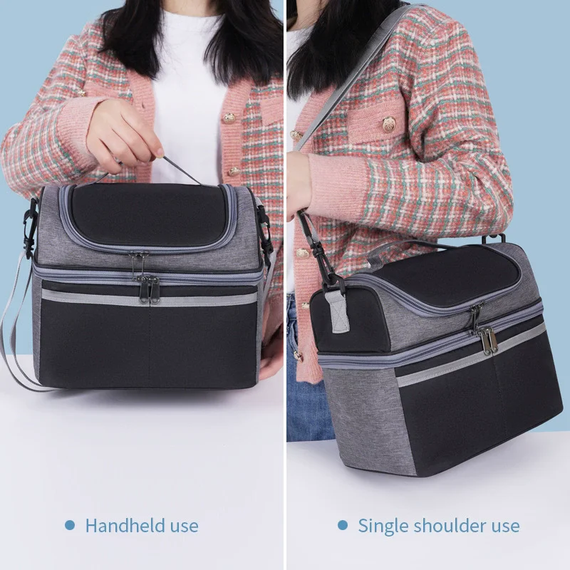 Cord-Lunchtasche, wärmeisolierend, Lunchbox, Aufbewahrung, Handtasche, multifunktional, für Kinder, Schule, Kühltasche, Picknick, Lebensmittelbeutel – Detail 19