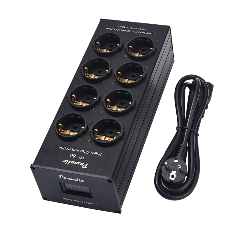 Pantalla LED de 3000W y 15A, amplificador de filtro de potencia de CA de ruido de Audio de aluminio, purificador de acondicionador de energía para PC, protección contra sobretensiones, salidas de la UE