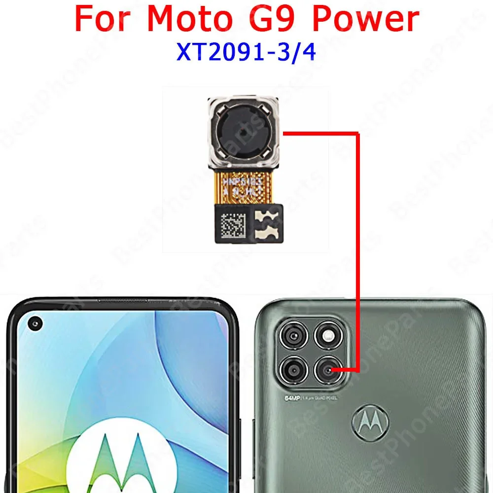 Back View Big Backside Front Facing Rear Selfie Camera Module For Motorola Moto G9 Play G9 Plus Power Flex Cable