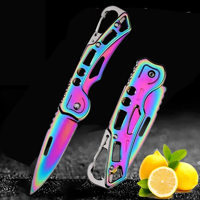 

Stainless steel kitchen knife with keychain, portable cutting kitchen knife, folding knife, knife for cutting fruits and peeling