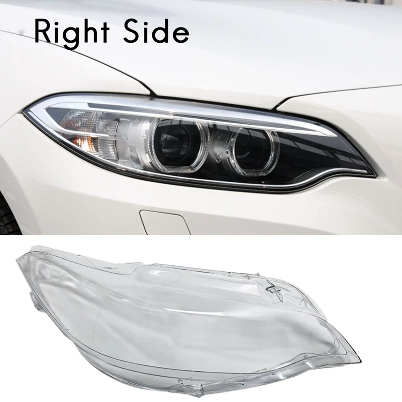 For BMW F22 F23 2 Series 2014-2019 Side Car Headlight Lens Cover Head Light Lamp Transparent Lampshade Shell Glass