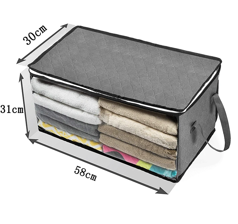 Large Capacity Non-Woven Clothes Quilt Storage Bag Dust-Proof Sweater Blanket Organizer Box Foldable Sorting Pouche Home Storage