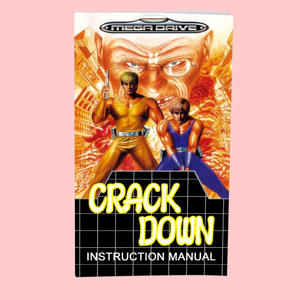 Crack Down EUR Version Game Card Box Manual For 16 bit Sega MD MegaDrive Genesis Consoles Free Shipping - Image 3
