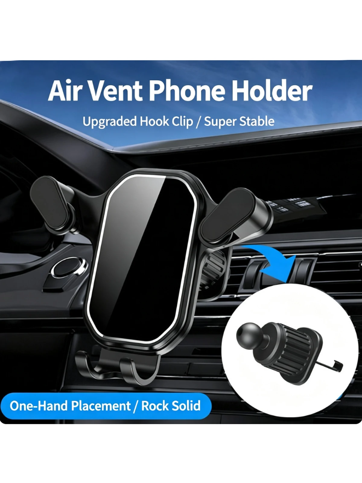 Car Phone Holder Vent Phone Mount Gravity Cellphone Holder Hands Free Air Vent Cell Phone Holder for Car Cradle in Vehicle Compa