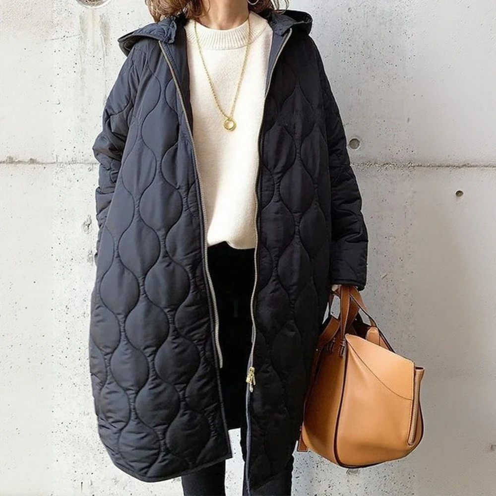 

Cotton-Padded Jacket Long Sleeve Autumn Winter Clothes Straight Sleeve Casual Style Women's Top Fashionable and Comfortable