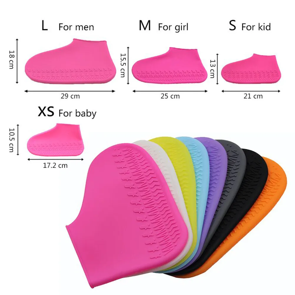 1Pair Rainproof Silicone Shoes Cover Wear Resistant Anti-Slip Shoe Protector Outdoor Travel Rain Shoes Cover Shoe Protector