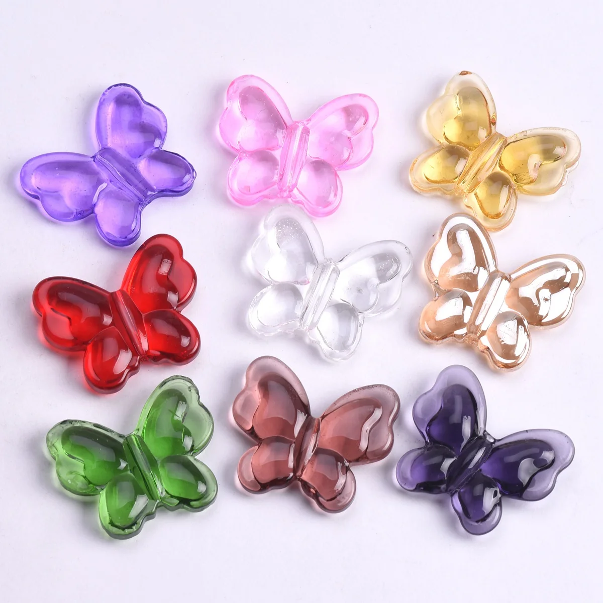 

33x27mm 5pcs Big Butterfly Shape Crystal Glass Loose Beads For Jewelry Making DIY Crafts Findings