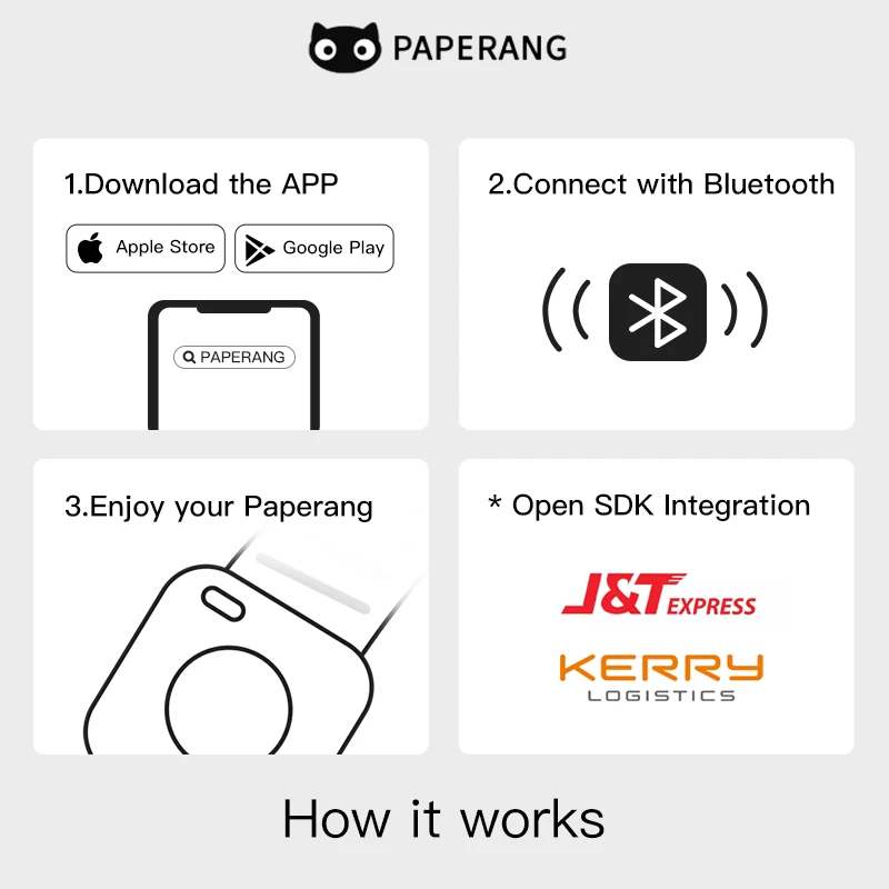 Dropshipping PAPERANG P1 Pocket BT Wireless Thermal Portable Mobile Printer 200dpi for Photo Picture Receipt Memo Note Label