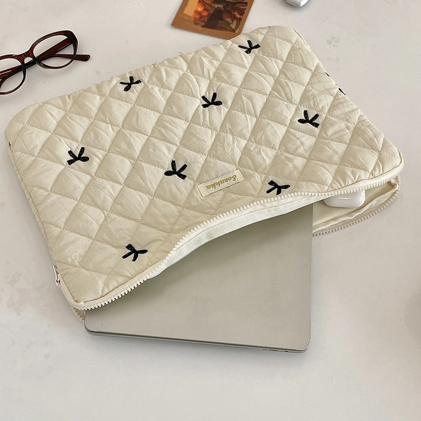 11/13-14 Inch Sarung Laptop Wanita Motif Cetak, Tas Laptop, Pelindung Laptop untuk MacBook Ipad, Aksesoris Kantor