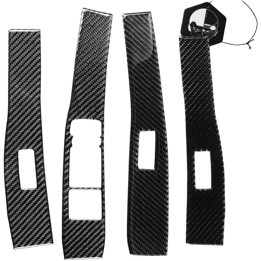 Carbon Fiber Themed Window Lift Button Panel Trim for Ford For MUSTANG Mach-E 2021 2022 2023 Interior Application
