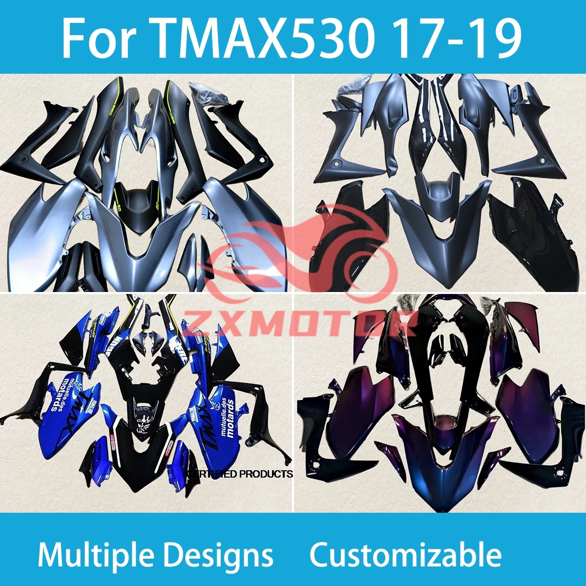 Fairings Fit For TMAX530 17 18 19 20 21 22 23 Fairing Set Injection Kit T-MAX530 2017-2013 Free Custom Racing Motorbike Fairings