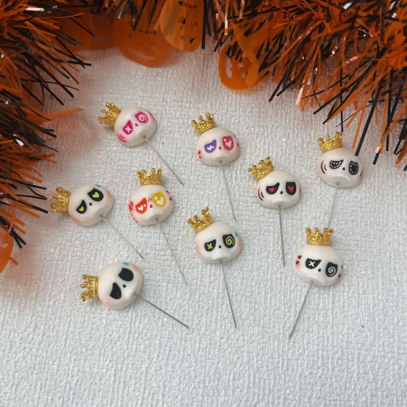

15/17cm LABUBU Doll Clothes 1st-3rd Gen Doll Halloween Outfits Accessories Pumpkin Set Skull Headband Orange Red Hairband