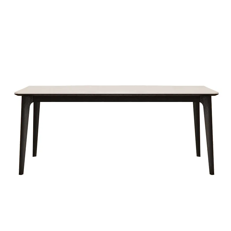 

Wabi sandy wind solid wood rock slab dining table, simple ash wood solid wood living room dining table