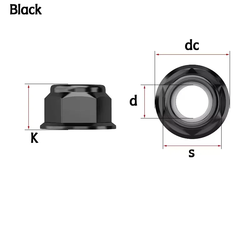 Aluminiumlegierung Flansch-Sicherungsmutter M2M2.5M3M4M5M6M8 Eloxierte Farbige Nylon-Einsatz Selbstsichernde Lockmuttern für RC FPV Racing Drohnen