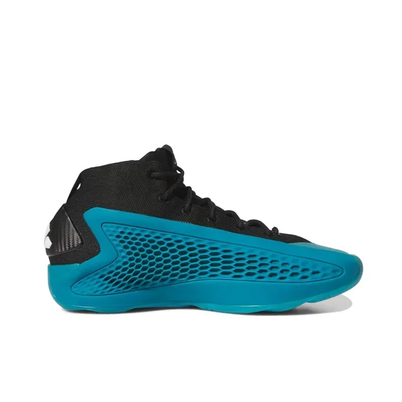 Adidas A.E.1 Men's Mid Top Basketball Shoes Comfortable Shock Absorption Wear-resistant Anti-skid Blue and Black Colorway