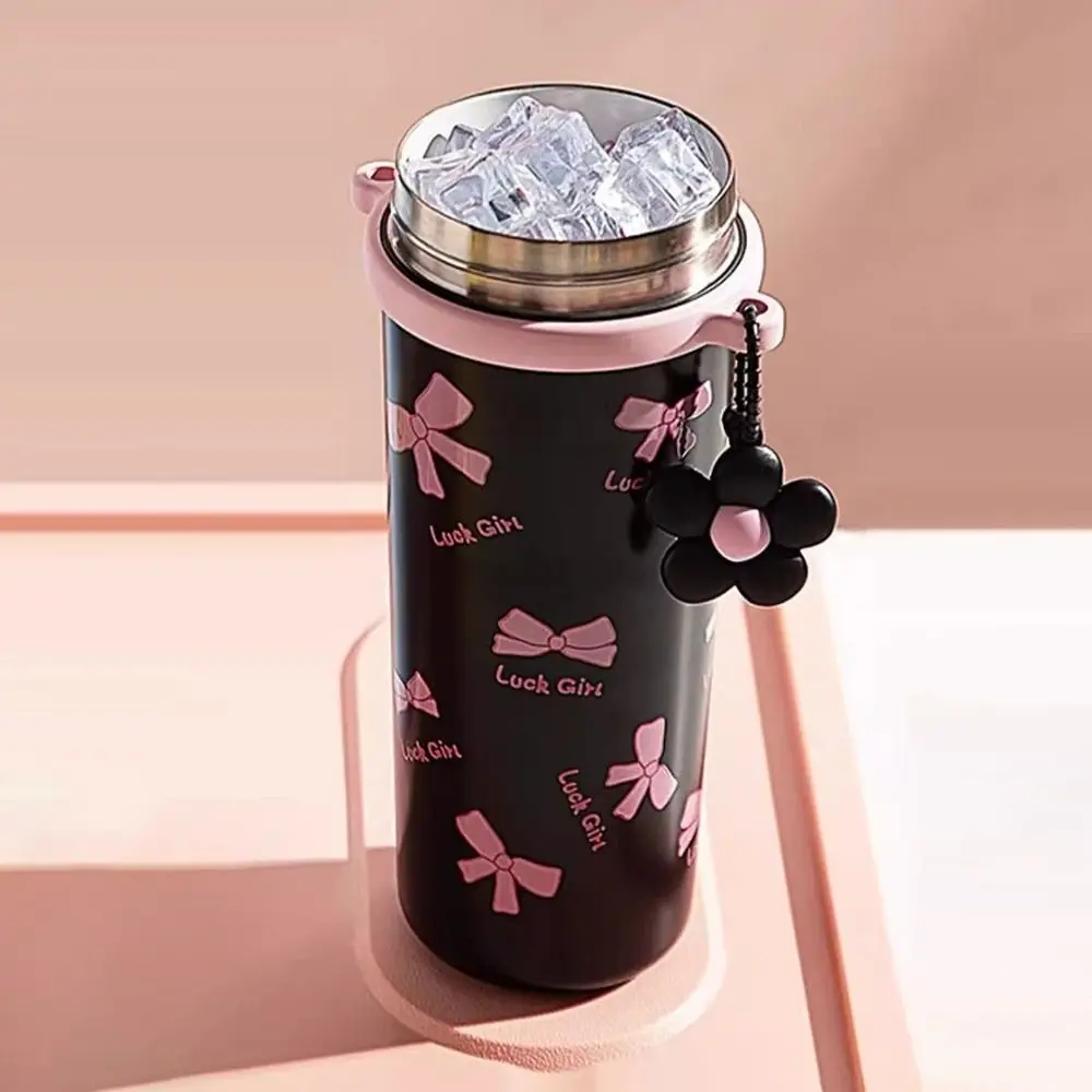 

750ML Straw Thermal Cup Large Capacity 316 Stainless Steel Coffee Cup With Lifting Rope&Strap Leakproof Accompanying Car Cup