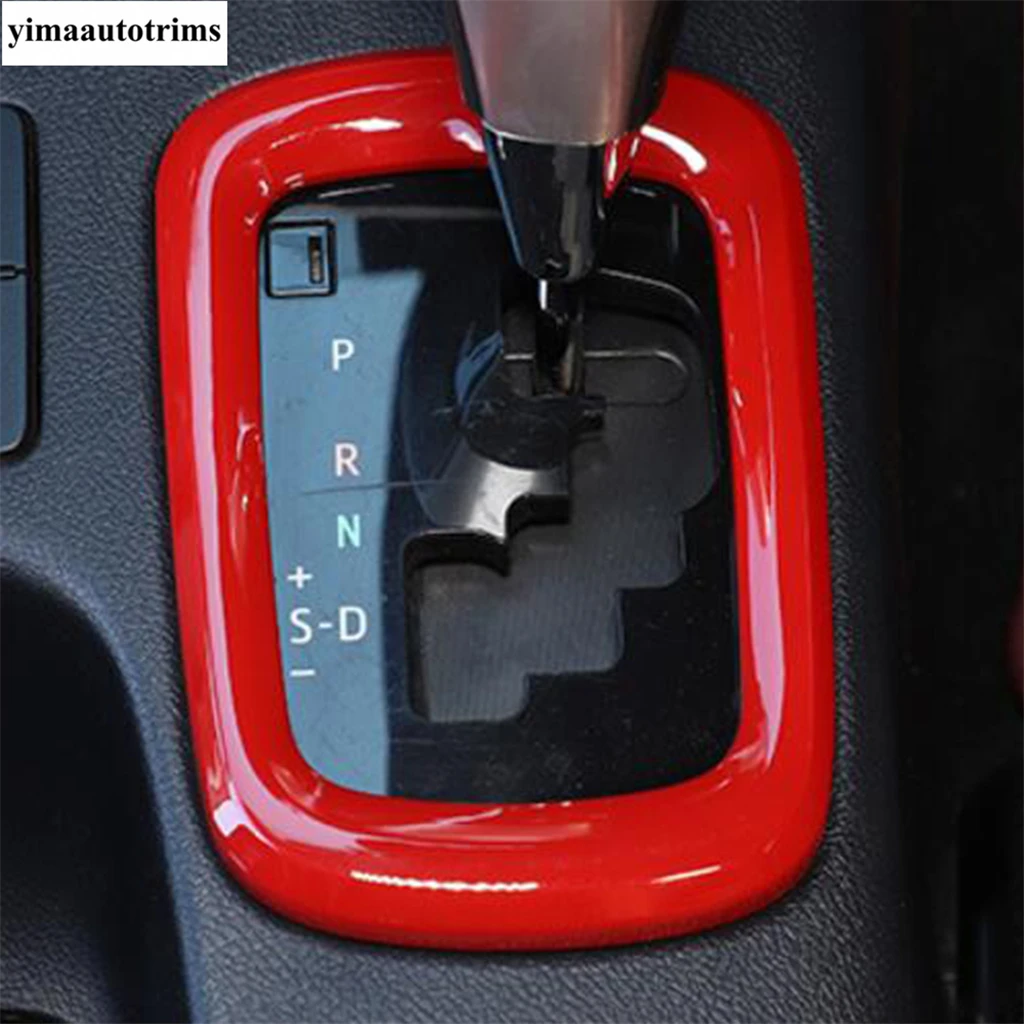 

Red Window Lift / Shift Gear Panel / Storage Box Frame / Water Cup Holder Cover Trim Accessories For Toyota Hilux 2015 - 2021