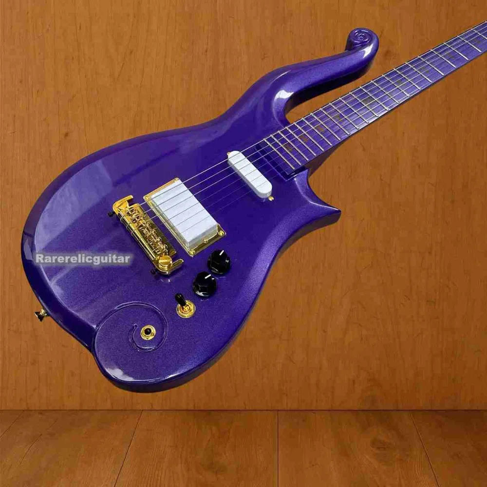 Prince Cloud Metallic Purple Electric Guitar  Gold Truss Rod Cover, Gold Symbol Inlay, Wrap Around Tailpiece