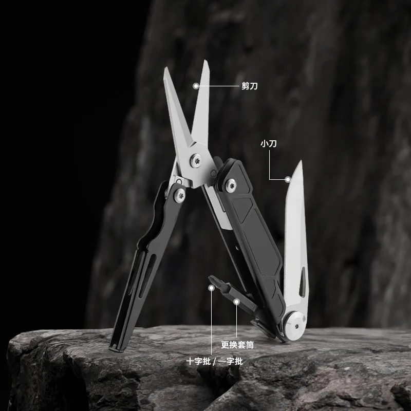 

Многофункциональный складной нож, гаджет для выживания на открытом воздухе с ножницами, открывалкой для бутылок и разбивателем стекла, тактический острый инструмент