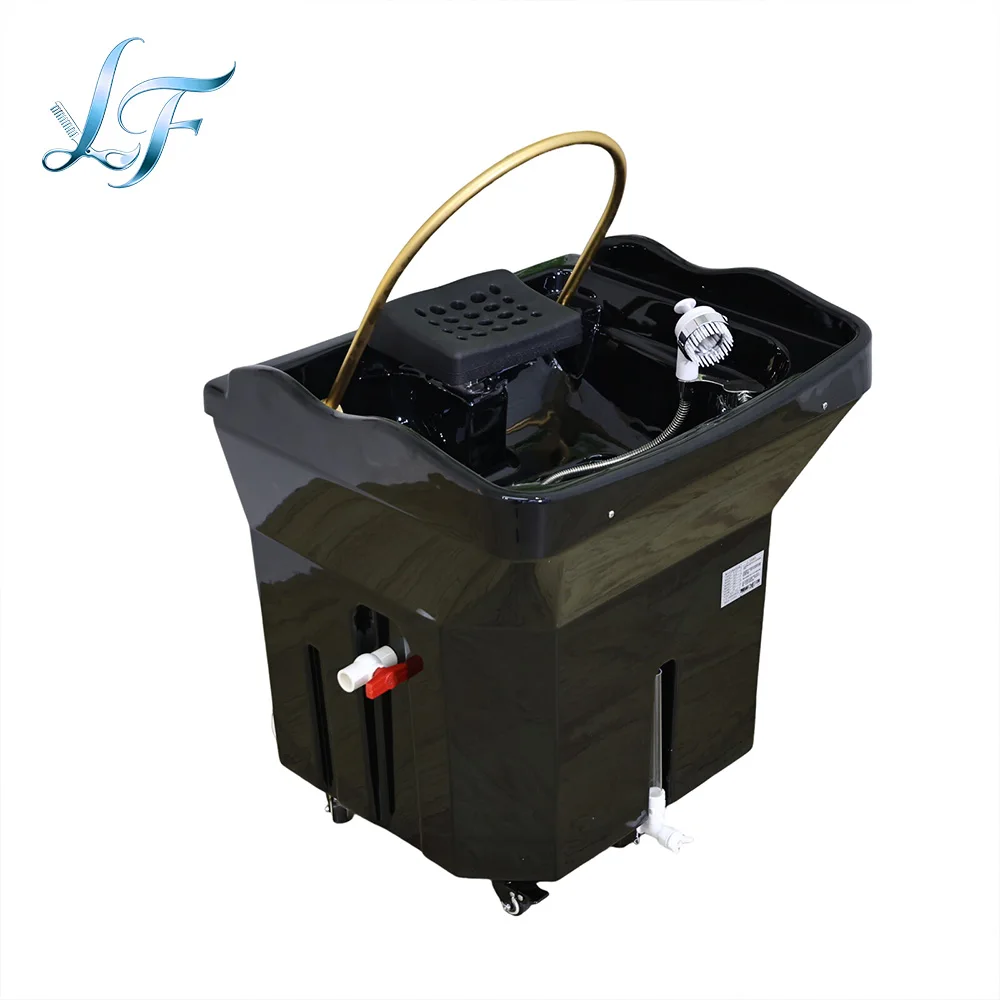 Head Spa bed with water tank mobile shampoo chair basin black Portable shampoo basin 6