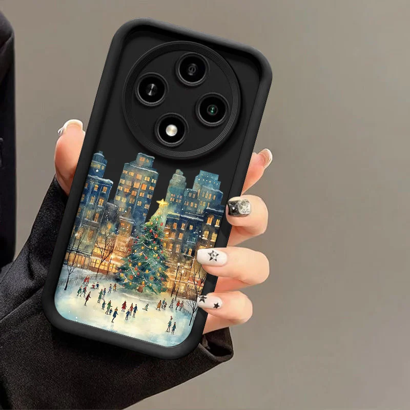 حافظة هاتف على شكل رسوم متحركة فنية لعيد الميلاد لهاتف موتورولا موتو إيدج 50 فيوجن 40Neo G85 G84 G75 G54 G24 E40 غطاء فني للمشارع