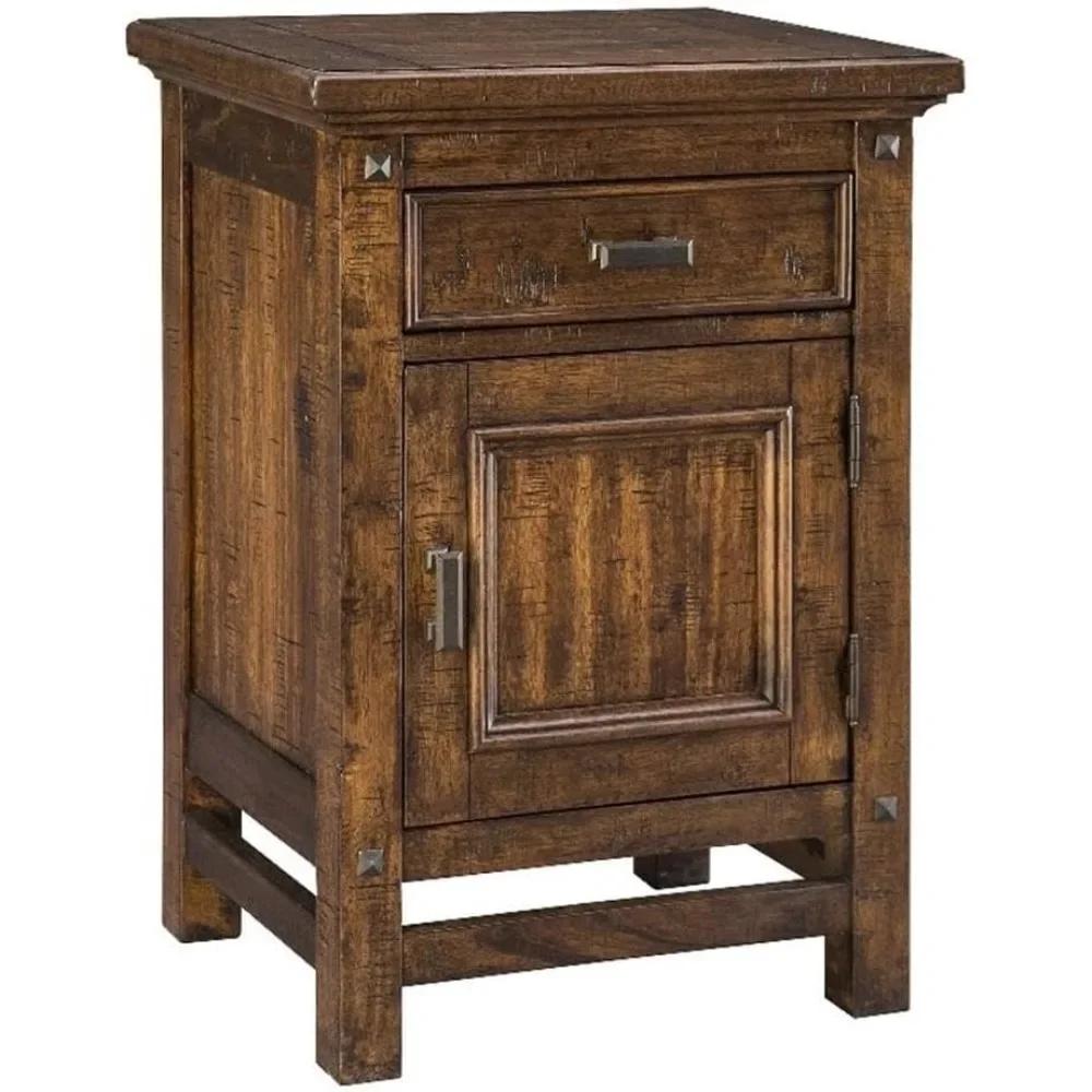 Drawer and Cabinet, Vintage Acacia Nightstand Bottom Drawer Features Cedar Lined Bottom Panels Night Stand