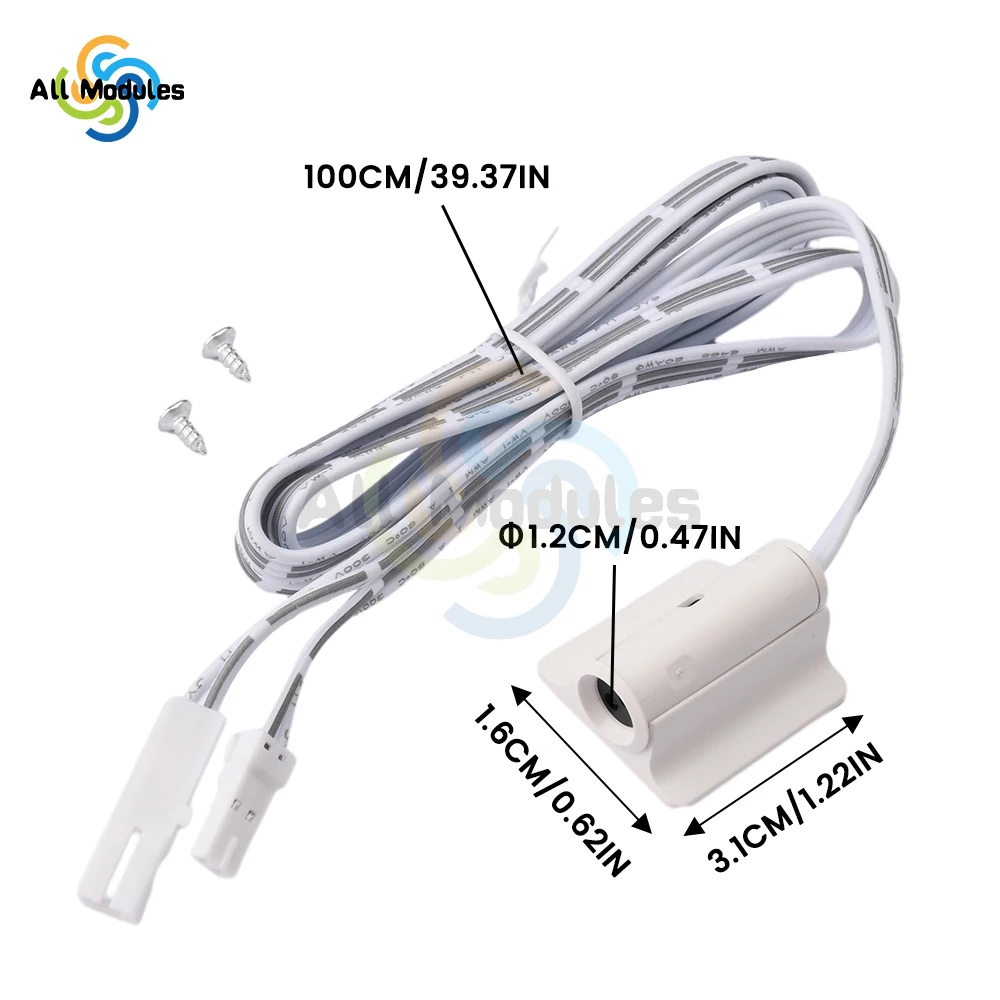 IR Door Open Sensor Switch 12 24VDC Screw in Auto ON OFF DIY Sensor Kits Work with LED Lights for Cabinets Doors