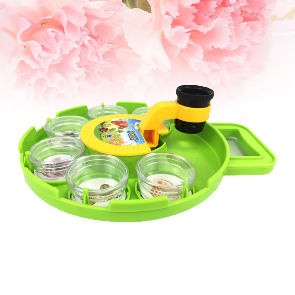 กล้องจุลทรรศน์สำหรับเด็กพร้อมเครื่องมือวิทยาศาสตร์เพื่อการศึกษาสำหรับการดูพืชและแมลงเพื่อการเรียนรู้ชีววิทยา การพัฒนาทางปัญญา การสังเกต