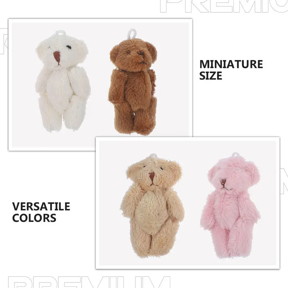 20Pcs 4.5cm Mini Stuffed Bears Bulk Exquisitely Crafted Soft Bear Charms for Accessories Hats Bags Birthday Party Favors - view 2