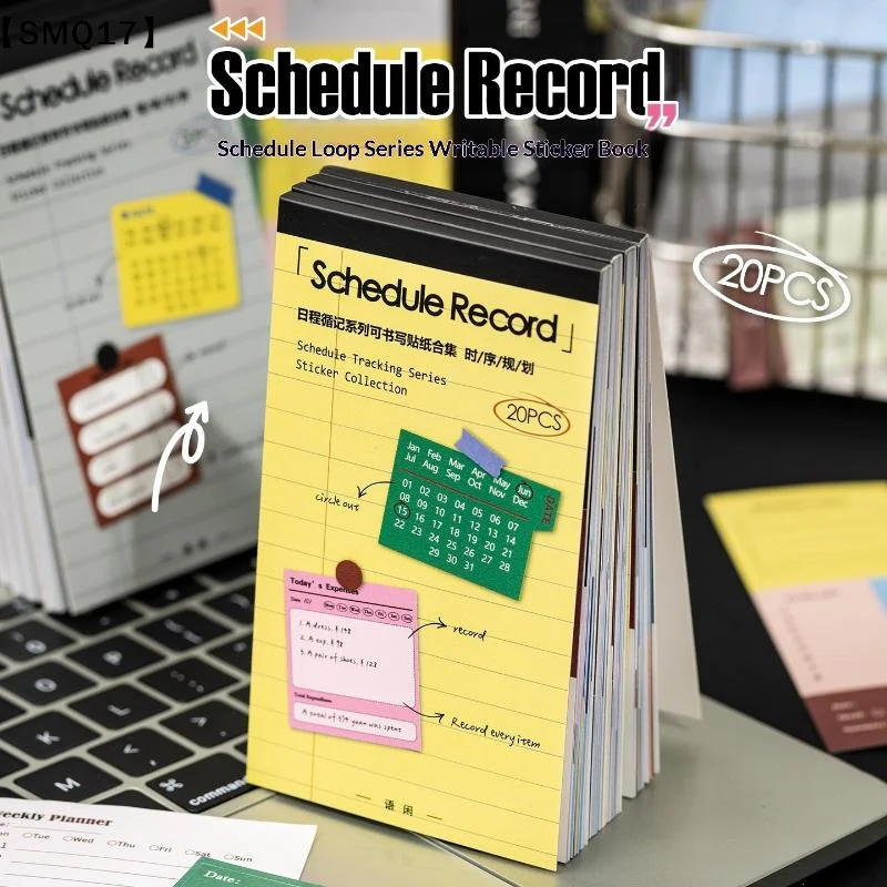 20 Multifunctional Daily Plan Stickers, Thick Paper, Schedule Recording, Tracker Stickers, Study And Office Supplies【SMQ】