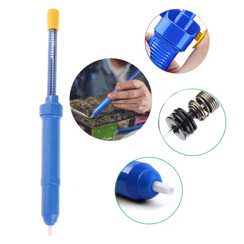 

Blue Anti-Skid Desoldering Pump Super Big Powerful Plastic Electronic Welding Solder Suction Sucker Vacuum Tin