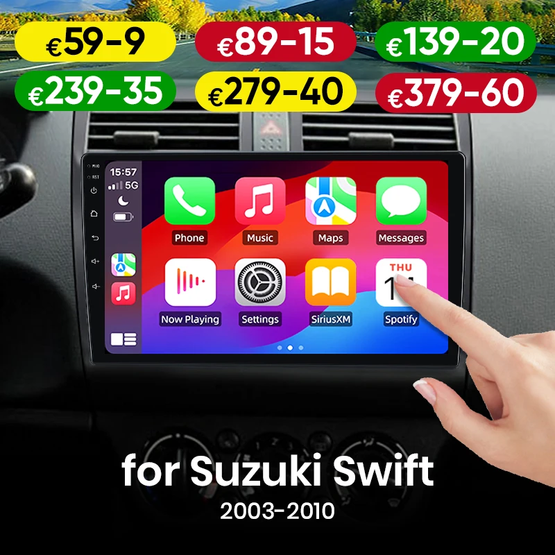 لسوزوكي سويفت 2003 - 2010 CarPlay اللاسلكي لابل أندرويد راديو السيارة التلقائي GPS IPS RDS FM WiFi BT 4G 8Core ستيريو الوسائط المتعددة