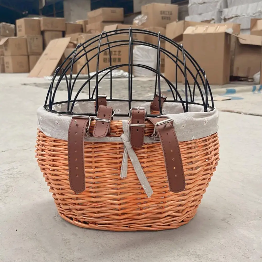 

Водонепроницаемая корзина для хранения, корзина для хранения велосипедов ручной работы с вместительностью для домашних животных, простой в установке передний руль для путешествий