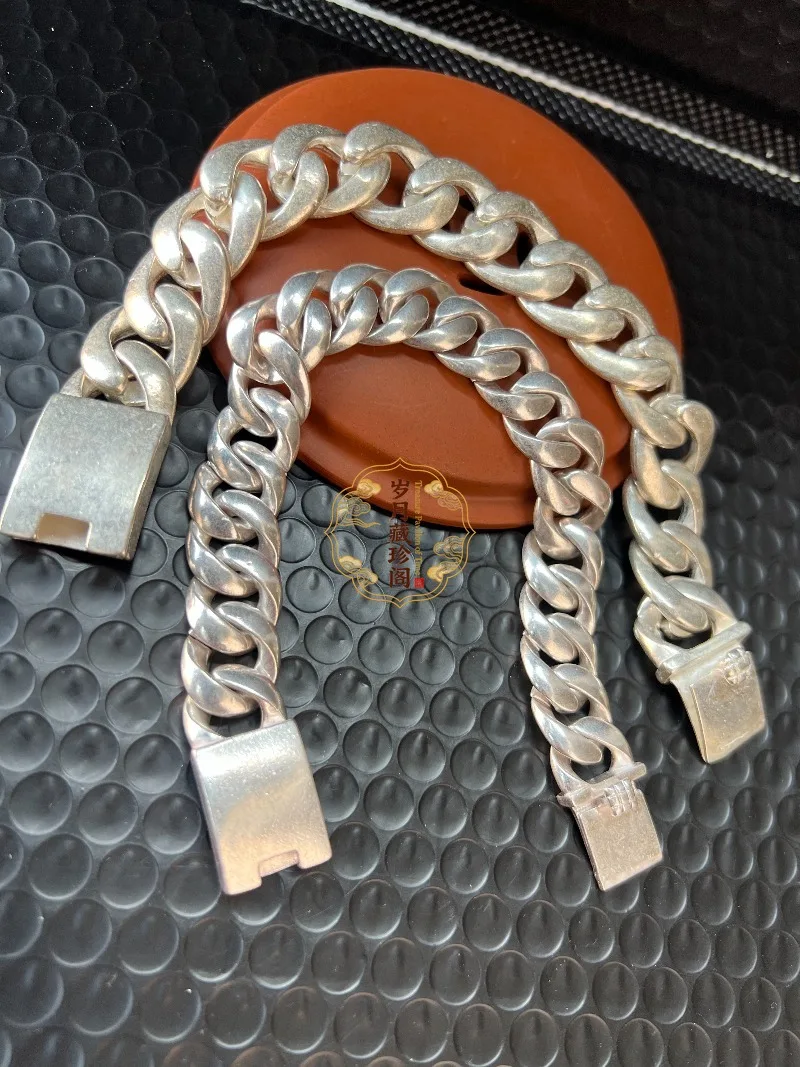 

2026 Hot 66.5g 99.5gTibetan Silver Style Necklace for Men & Women, Traditional Chinese Carved Design, Fashion Jewelry Gift