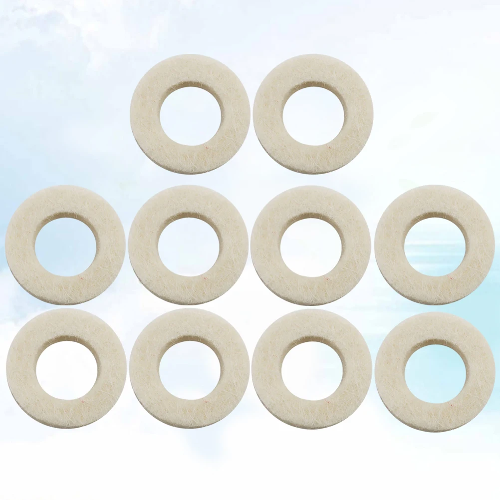 

10pcs Trumpet Felt Washer Cotton Pad White Smooth Cushion Replacement Mat for Trumpet Accessory Lightweight Durable Easy