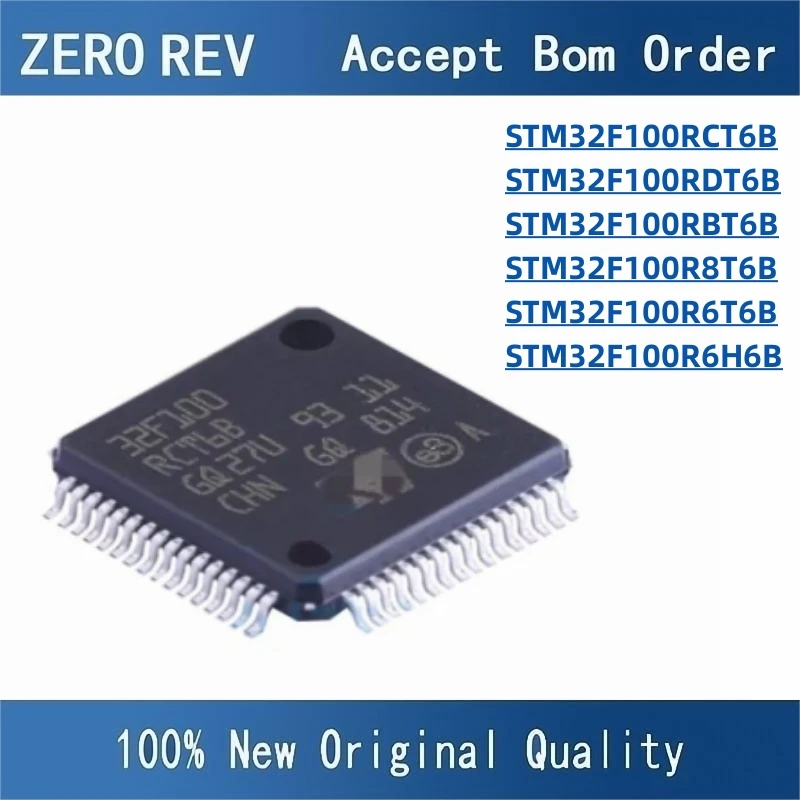 100% New STM32F100RCT6B STM32F100RDT6B STM32F100RBT6B STM32F100R8T6B STM32F100R6T6B LQFP64 STM32F100R6H6B TFBGA64 chips ic