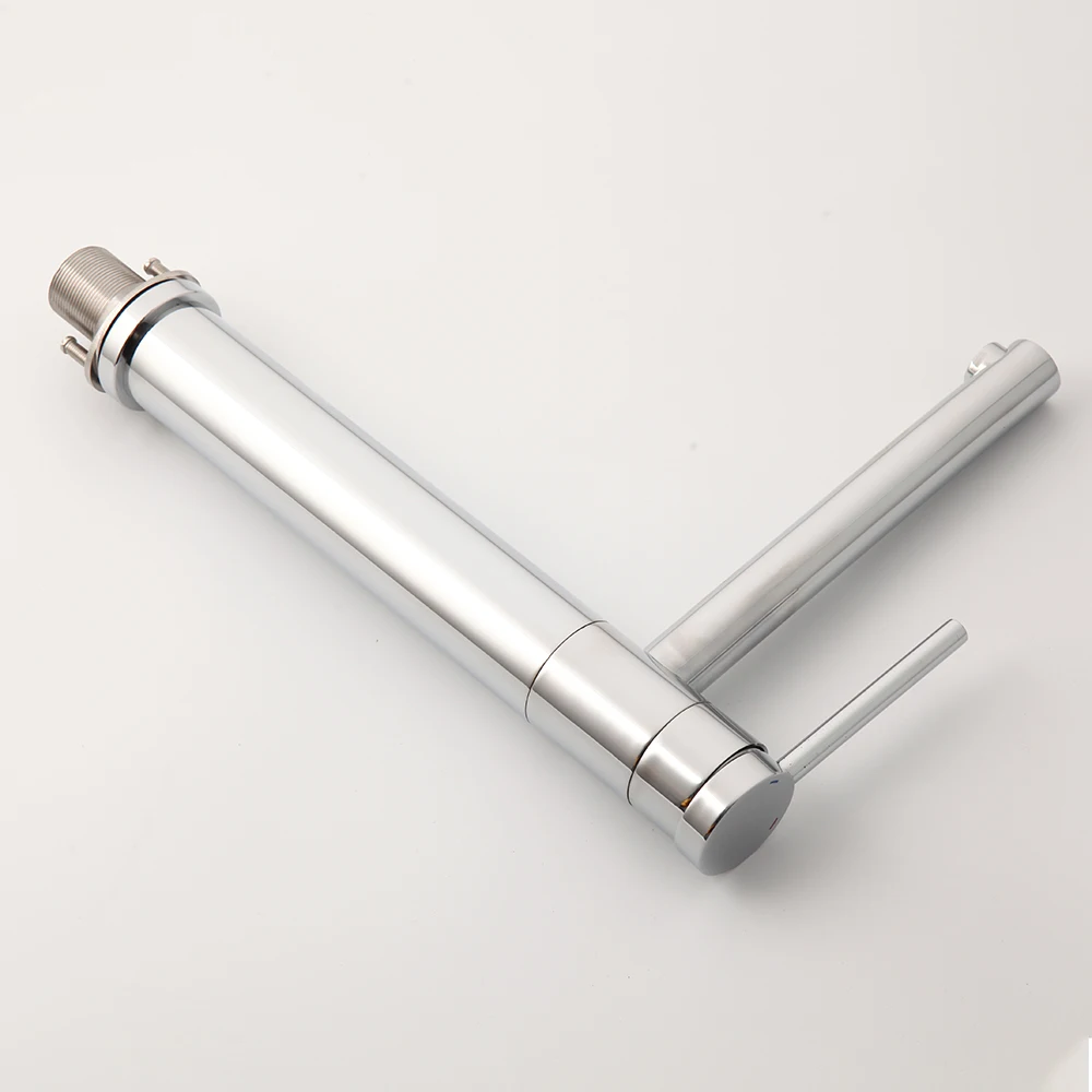 MONITE Chrome Finished Bathroom Sink Faucrets Brass Deck Mounted Washbasin Faucet Hot Cold Water Single Handle Taps